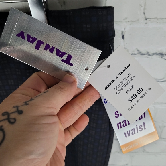 TANJAY | Comfort Fit modern straight plaid stretch trouser pants - Picture 7 of 8